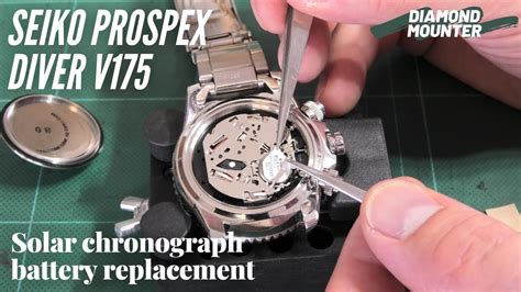 Seiko Prospex V175 Chronograph Battery Replacement Youtube