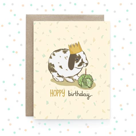 Hoppy Birthday Bunny - Greeting Card - Art and Soul Creative Co.