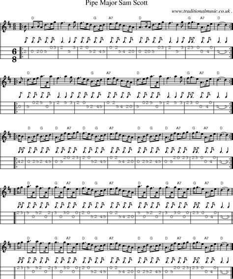 Scottish Tune Sheetmusic Midi Mp3 Mandolin Tab And PDF For Pipe