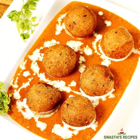 Malai Kofta Recipe Paneer Kofta Curry Swasthi S Recipes