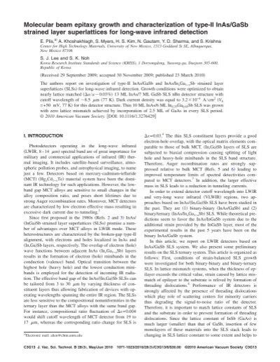 Molecular Beam Epitaxy Growth And Characterization Of Type Ii Inas