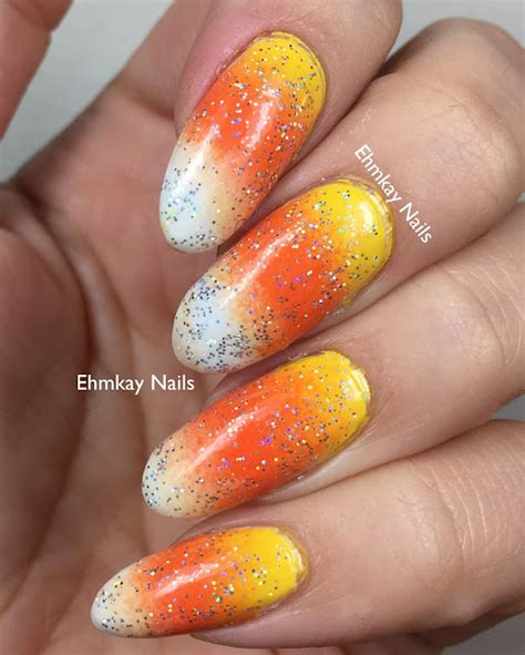 Ehmkay Nails 13 Days Of Halloween Candy Corn Nail Art