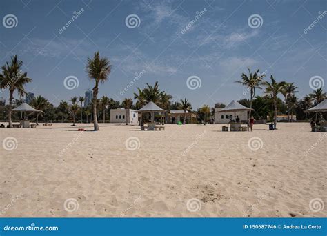 Al Mamzar Beach in Dubai. editorial photo. Image of resort - 150687746