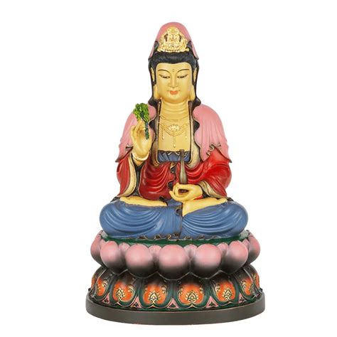 Grande bronze multicolorido guanyin estátua budismo tibetano buda