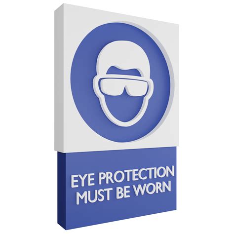 3D Render Eye Protection Must Be Worn Sign Icon Isolated On Transparent