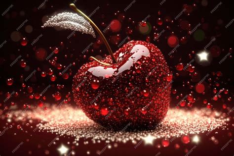 Premium Ai Image Cherry Glitter Background