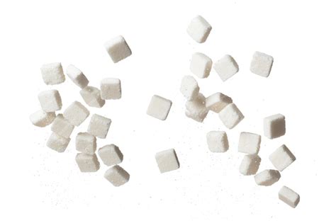 Чистый рафинированный кубик сахара летающий взрыв белый кристаллический ...
