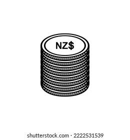 New Zealand Currency Icon Symbol New Stock Vector (Royalty Free ...