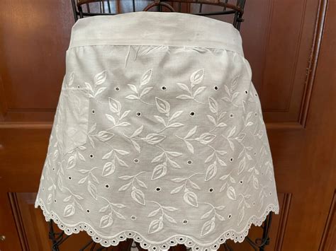 Vintage White Eyelet Domestic Service Aprons Your Choice Etsy