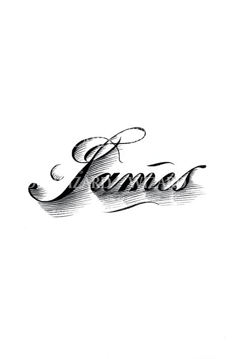 James Classic Cursive Tattoo Idea – Tattoos Wizard Designs