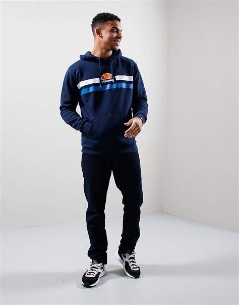 Ellesse Alroni Hoodie Navy Terraces Menswear