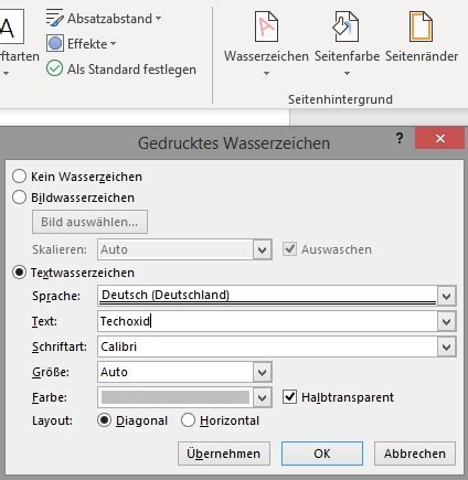 Wasserzeichen In Word Einf Gen Techoxid