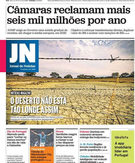 Capa Jornal de Notícias 11 junho 2023 capasjornais pt