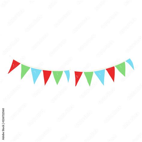 Flat Color Illustration Of A Cartoon Bunting Flags Stock Vector Adobe