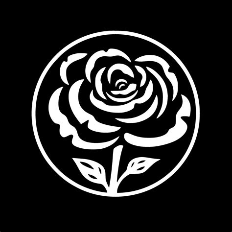 Rose - Black and White Isolated Icon - Vector illustration 32413353 Vector Art at Vecteezy