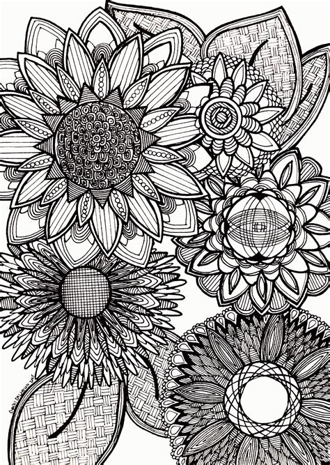 Coloring Pages For Adults Abstract Flowers - Coloring Home