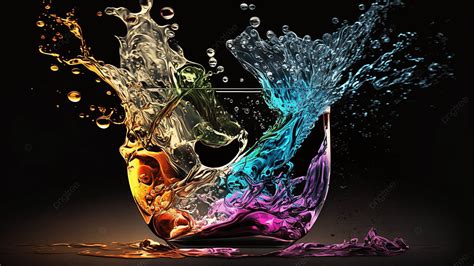 Water Splash Background In Colorful Cup, Water, Background, Water ...