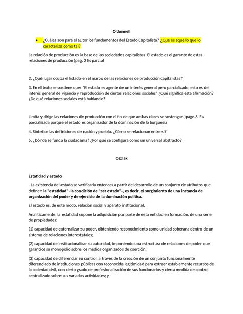 Resumen 1er parcial icse cataldi O donnell Cuáles son para el autor