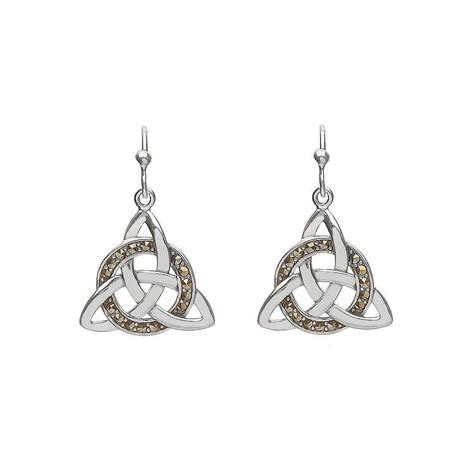 Trinity Knot Marcasite Earrings Claddaghrings