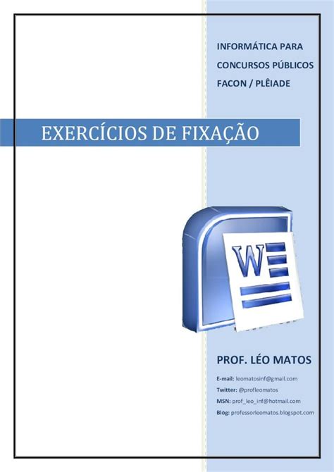 PDF EXERCÍCIOS DE FIXAÇÃO PDF fileEXERCÍCIOS DE FIXAÇÃO MICROSOFT