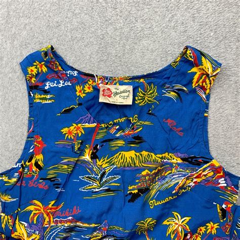 Hilo Hattie Hawaiian Original Dress Size Small Blue H… - Gem