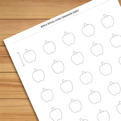 Apple Royal Icing Transfer Design 3 Sizes Jh Web Designer