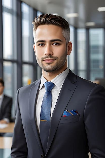 premium photo corporate men portrait photography  office background