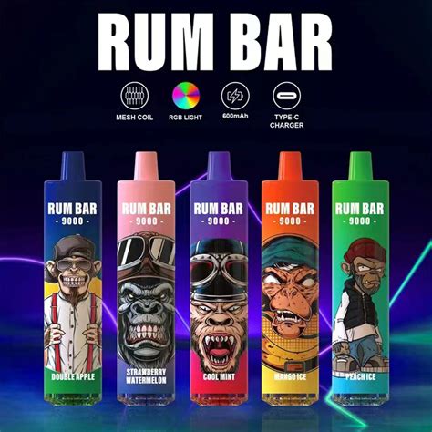 2023 Latest Rum Bar Disposable Vape Pen 9000 Puff Elf With RGB Light E