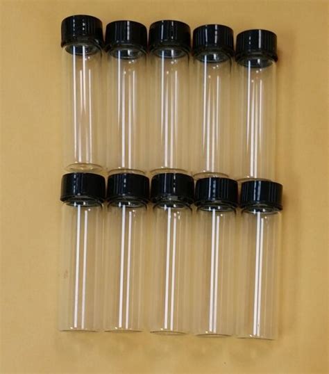 10 Bottles 2 Drum Glass Vials Sample Dram With Black Cap 14 Oz 74 Ml