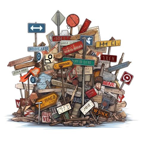 Beautiful Road Sign Clipart Illustration Stock Illustration ...