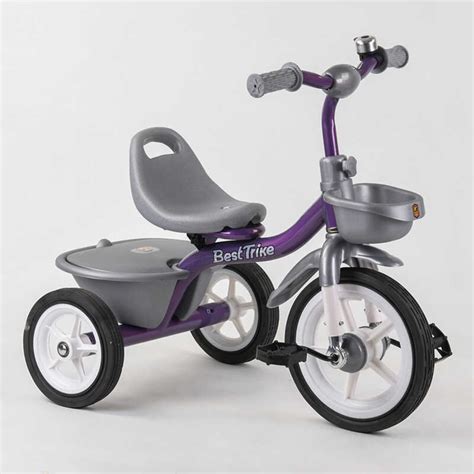 Детский трехколесный велосипед Best Trike резиновые колеса фиолетовый ...