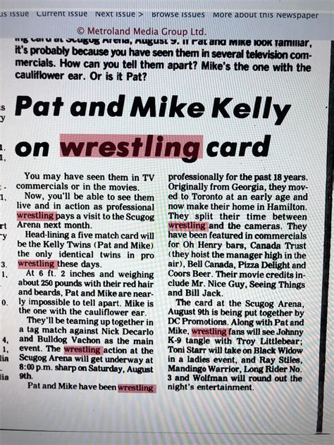 NWCA Presents: Ontario Wrestling History | The Kelly Twins ran a
