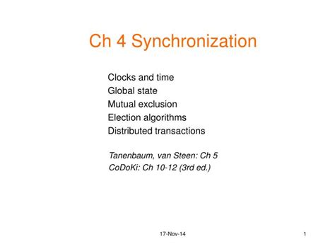 Ppt Ch 4 Synchronization Powerpoint Presentation Free Download Id