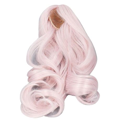 long curly doll wig soft silk central parting artificial hair