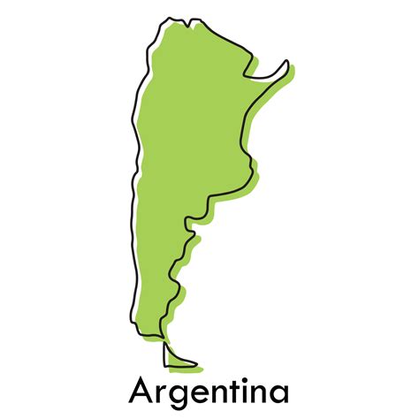 mapa de argentina - concepto estilizado dibujado a mano simple con