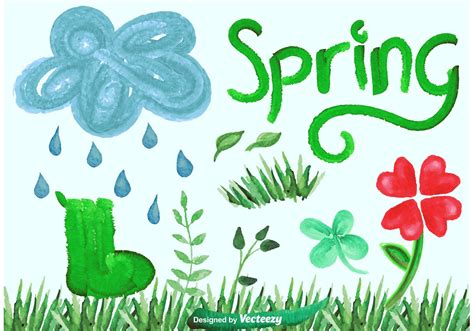 Watercolor Vector Spring Graphics 88471 Vector Art at Vecteezy