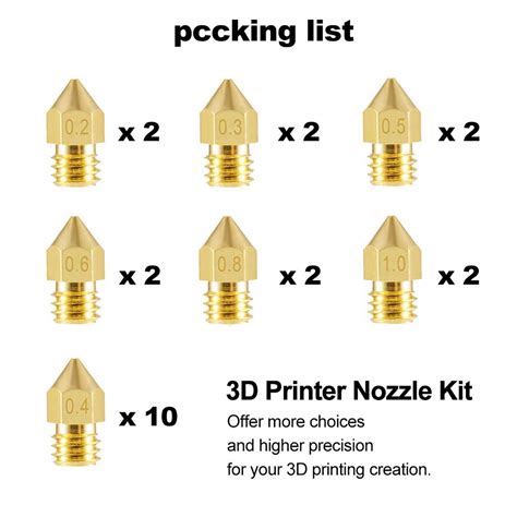 3d Boquillas Para Impresoras Mk8 Extrusora Boquill Grandado