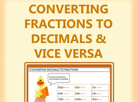 Converting Decimals To Fractions And Fractions To Decimals Practice