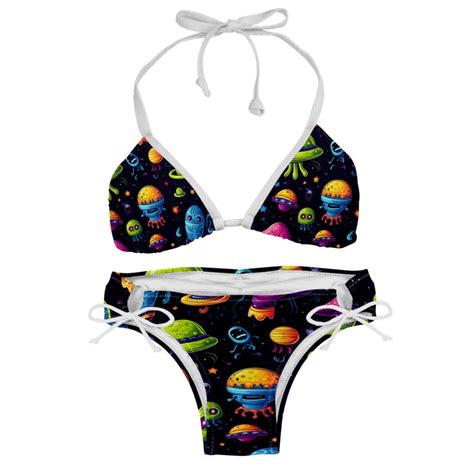 Alien Women S Detachable Sponge Adjustable Strap Bikini Set Swim Suit Two Pack Walmart