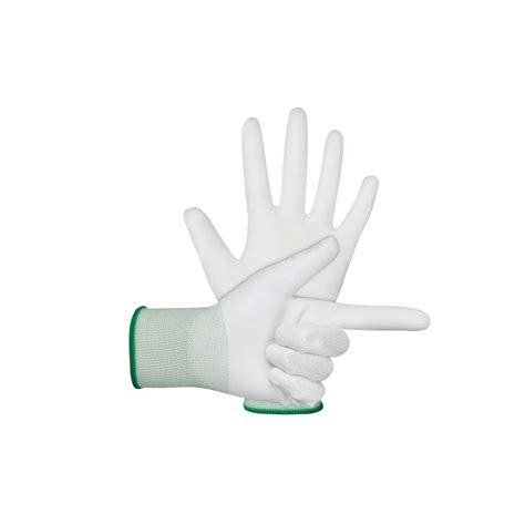 Antistatic White Pu Coated Gloves