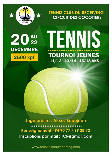 Affiche Tournois Jeune 01 Ligue Caledonienne De Tennis