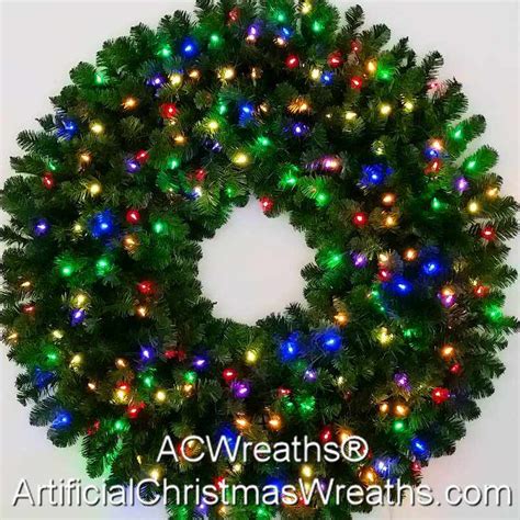 4 Foot Multi Color Led Christmas Wreath Artificialchristmaswreaths