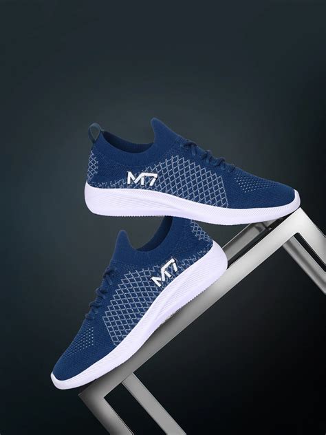 Buy M7 By Metronaut Men Blue Woven Design Sneakers Casual Shoes For Men 17314262 Myntra