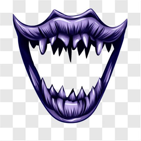 Download Spooky Image Of A Purple Monsters Open Mouth With Teeth Png