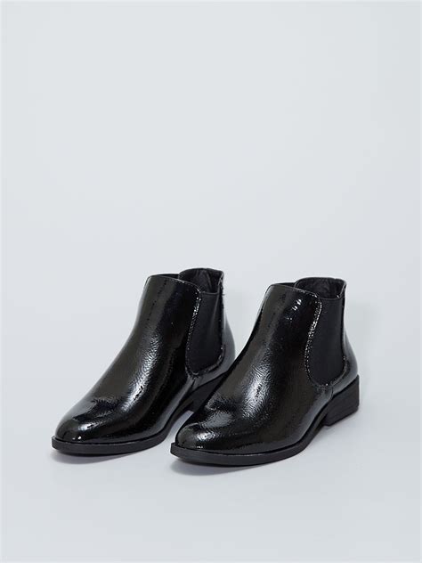 Boots Style Chelsea Vernies Noir Kiabi