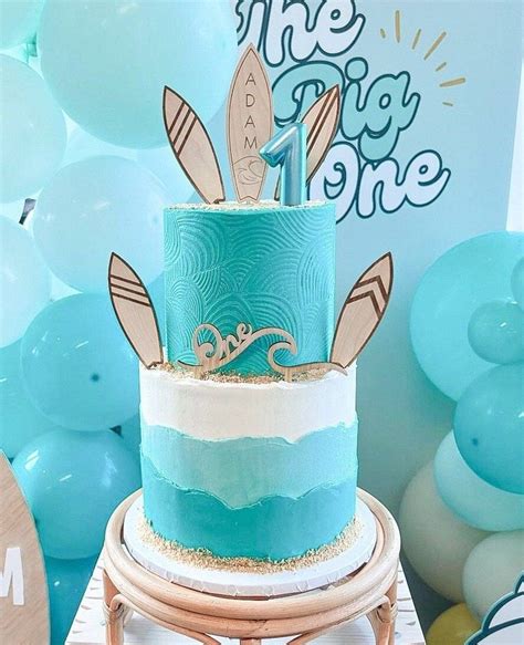 Surf Theme Customized Engraved Cake Topper Surfer Birthday Etsy