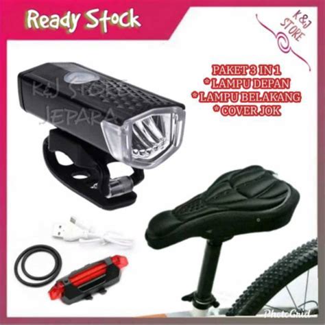 Jual Set Lampu Sepeda Depan Belakang LED Sepeda Gunung MTB RoadBike