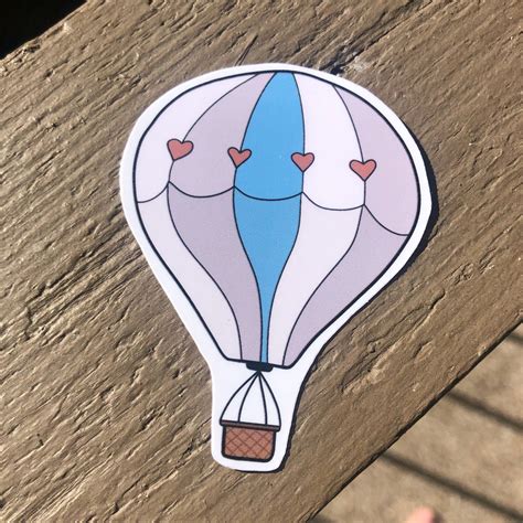 Hotair Ballon Sticker Cute Hot Air Balloon Sticker Water Etsy