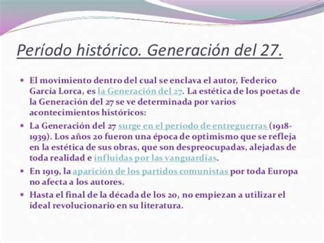 Las 10 Principales CaracterÍsticas De La GeneraciÓn Del 27 ¡¡resumen