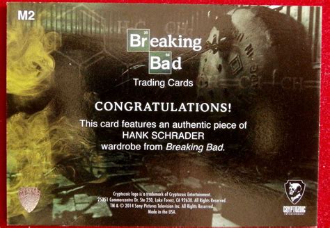 Breaking Bad Hank Schrader Costume Wardrobe Card M2